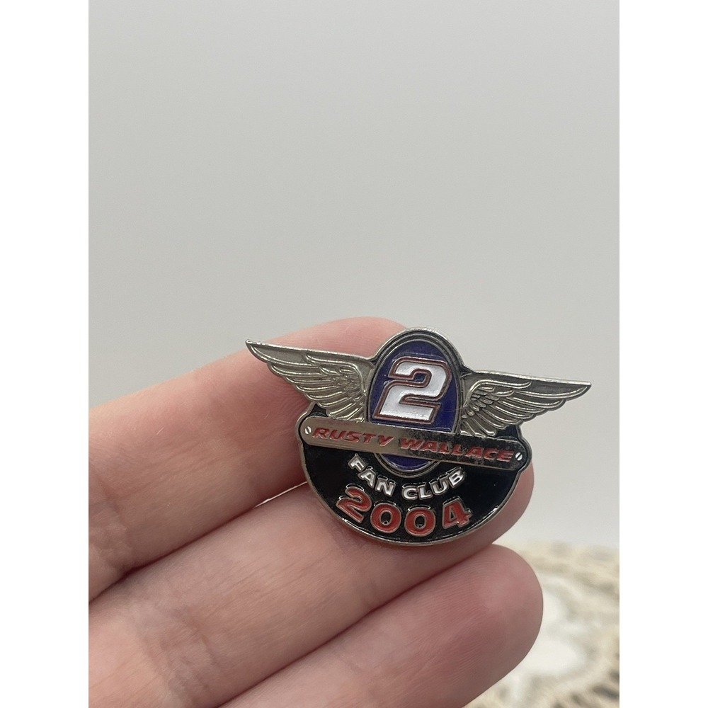 RUSTY WALLACE #2 2004 FAN CLUB MEMBER LOGO NASCAR RACING HAT PIN